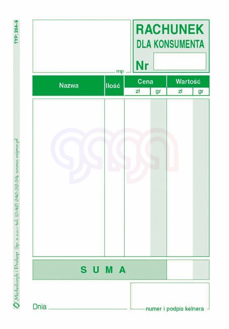 264-9 Rachunek dla konsumenta 264-9