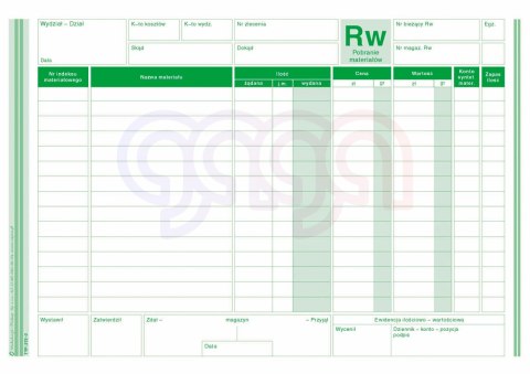 373-3 RW pobranie materiałów 373-3