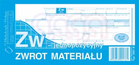 382-8 ZW zwrot materiału jednopozycyjny 382-8