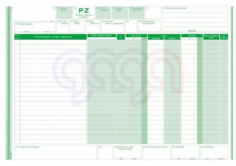 386-1 PZ przyjęcie materiału z zewnątrz 386-1