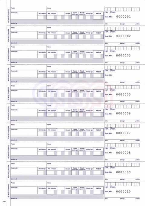 400-1 Kwitariusz przychodowy (numerowany) 400-1