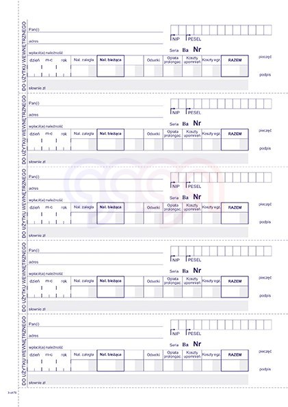 400-3 Kwitariusz przychodowy (numerowany) 400-3