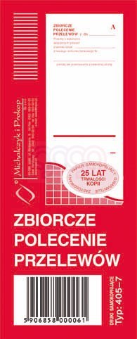 405-7 Zbiorcze polecenie przelewów 405-7