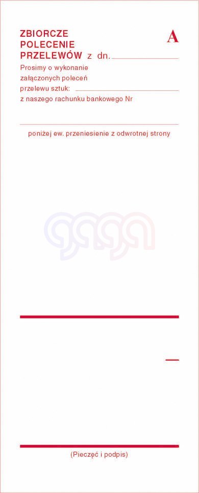 405-7 Zbiorcze polecenie przelewów 405-7