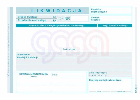 421-5 LT likwidacja środka trwałego 421-5