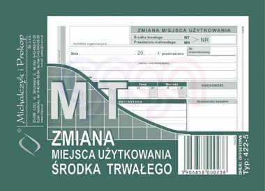 422-5 MT zmiana miejsca użytkowania środka trwałego 422-5