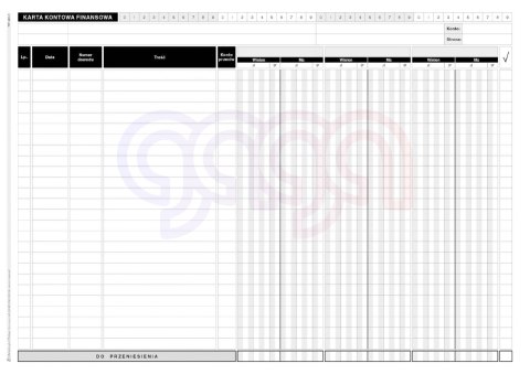 431-1 Karta kontowa finansowa - 3 kolumny 431-1