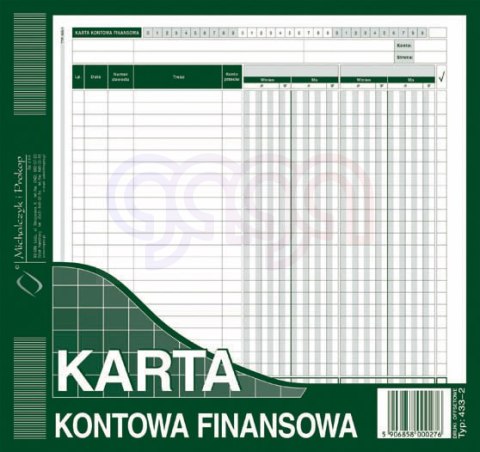 433-2 Karta kontowa finansowa - 2 kolumny 433-2