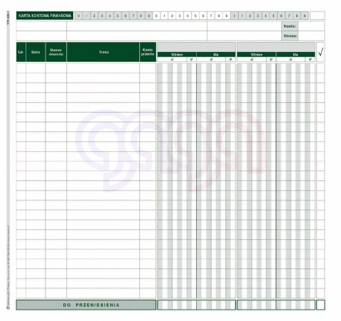 433-2 Karta kontowa finansowa - 2 kolumny 433-2
