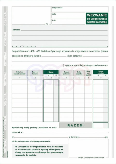 438-3 Wezwanie do zapłaty odsetek za zwłokę 438-3