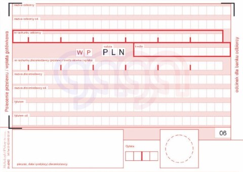 445-5m Polecenie przelewu - wpłata gotówkowa - 4 odcinkowe 445-5M