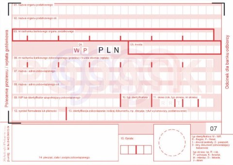 476-5M Podatki polecenie przelewu - wpłata gotówkowa - 4-odcinkowe 476-5M