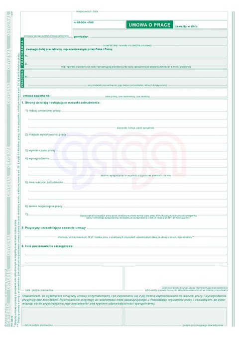 500-1K Umowa o pracę 500-1N