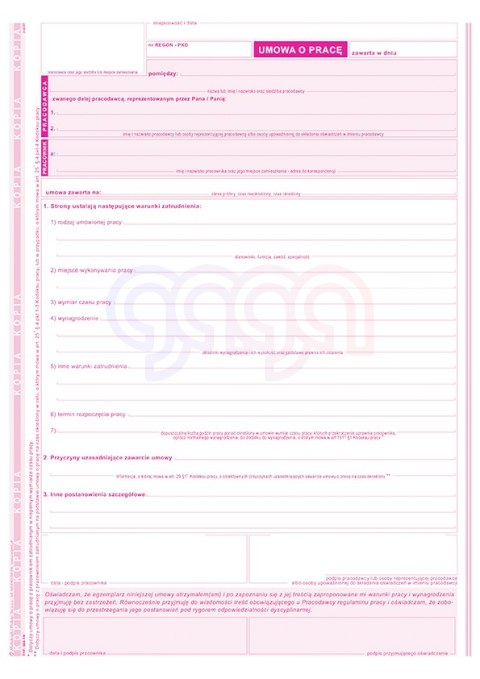 500-1K Umowa o pracę 500-1N