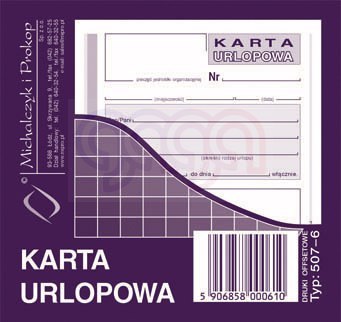 507-6 Karta urlopowa 507-6