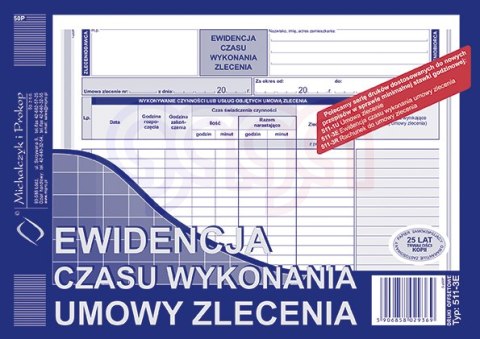 511-3E Ewidencja czasu wykonywania umowy zlecenia 511-3E