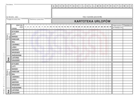 525-3 Kartoteka urlopów 525-3