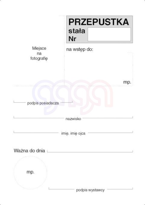 573-9 Przepustka stała 573-9