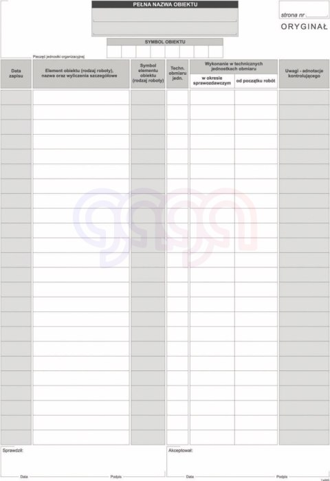 605-1 Książka obmiaru robót 605-1
