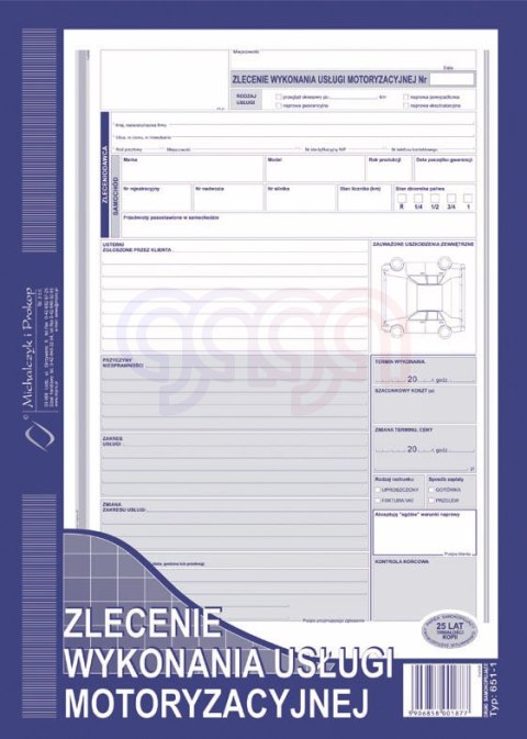 651-1 Zlecenie wykonania usługi motoryzacyjnej 651-1