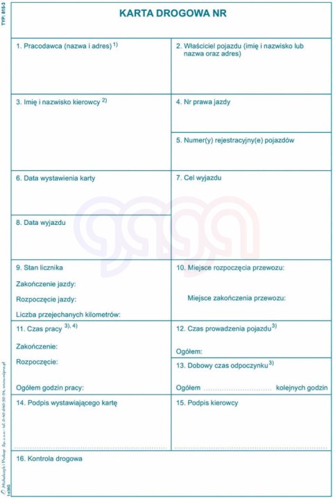 815-3 Karta drogowa 815-3