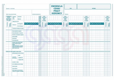 817-1 Ewidencja czasu pracy kierowcy 817-1