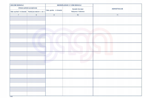 Druk Księga środków trwałych A4 80 kart dwustronny