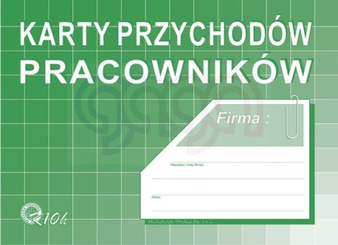 K10h Karty przychodów pracowników K-10h