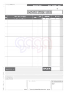K12 Dowód wewnętrzny (dla podatników prowadzących podatkową księgę przychodow i rozchodów) K-12