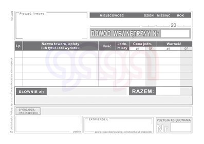 K13 Dowód wewnętrzny (dla podatników prowadzących podatkową księgę przychodów i rozchodów) K-13