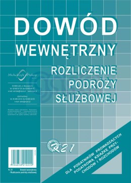 K21 Dowód wewnętrzny rozliczenie podróży służbowej K-21