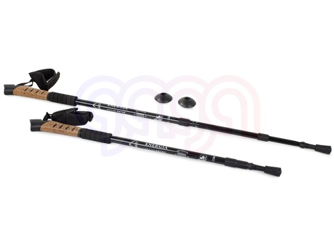 Kijki nordic walking trekingowe do chodzenia pro 135cm CZARNE