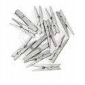 Klamerki SPINACZE ozdobne drewno 47mm 12szt. SREBRNE 253036