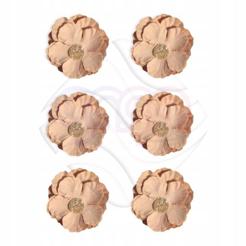 Kwiaty papierowe CLEMATIS, beżowy 6 szt. 252013