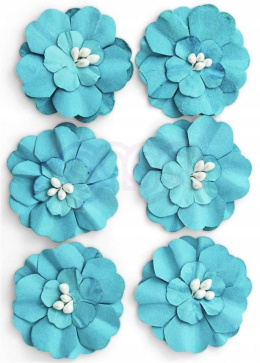 Kwiaty papierowe CYNIA,nieb.,samoprz. 6 szt.252008