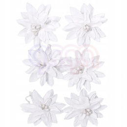 Kwiaty papierowe DALIA, biały,samop 6 szt. 252011