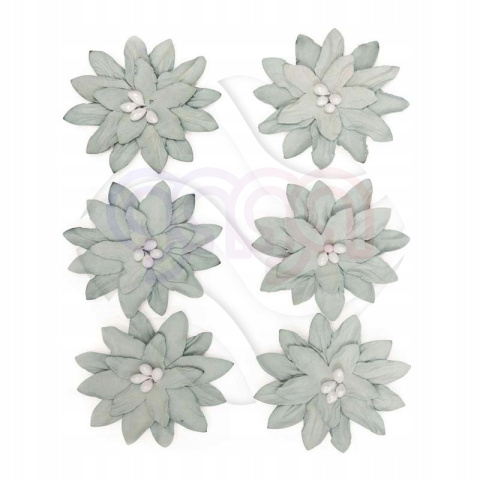 Kwiaty papierowe DALIA, szary ,samop 6 szt. 252010