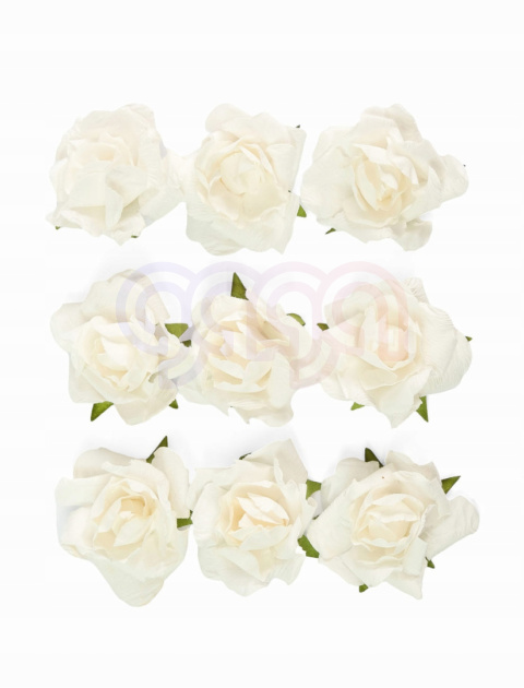 Kwiaty papierowe RÓŻE BIAŁE samoprzylepne 9 szt.. 252039