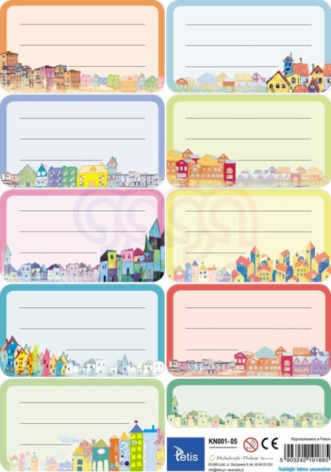 Naklejki na zeszyty i książki,zest. - 25 ark. Tetis