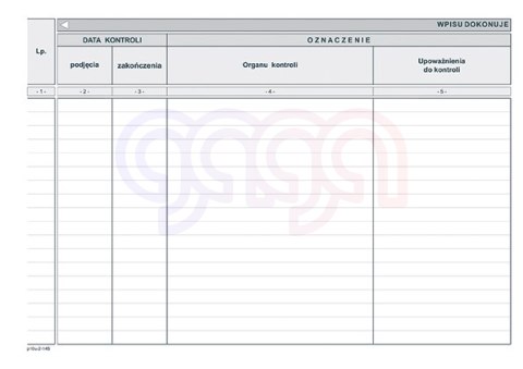 P10u Książka kontroli P-10U