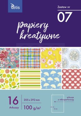 Papiery kreatywne zest. 7 100 g/m2, 16 ark. Tetis