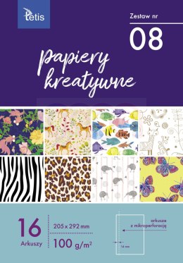 Papiery kreatywne zest. 8 100 g/m2, 16 ark. Tetis