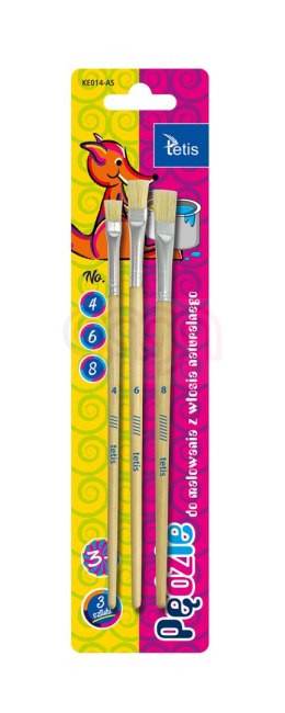 Pędzle do malowania płaskie (4, 6, 8) Tetis