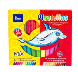 Plastelina mix 24 kol. 15 g Tetis