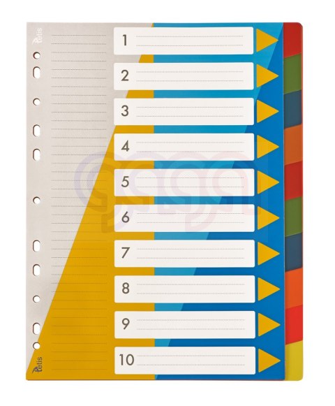 Przekładki PP A4 numeryczne 1-10 Tetis