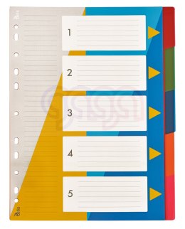 Przekładki PP A4 numeryczne 1-5 Tetis