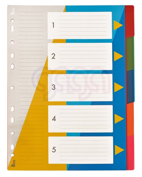 Przekładki PP A4 numeryczne 1-5 Tetis