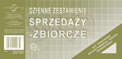 R4h Dzienne zestawienie sprzedaży - zbiorcze (dla podatników zryczałtowanego podatku dochodowego) R-4h