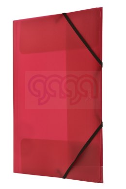 Teczka PP z gumką narożną A4 czer. Tetis