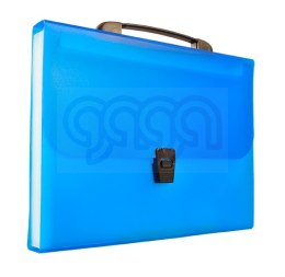Teczka harmonijkowa PP z rączką, 13 przegród, A4 niebieska Tetis